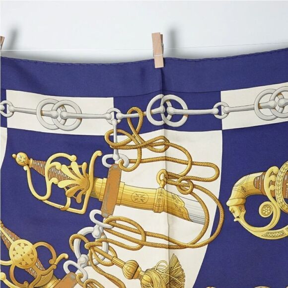 Authentic Hermes Cliquetis Carre 90 Scarf Multicolour 100% Silk Vintage - Picture 12 of 15